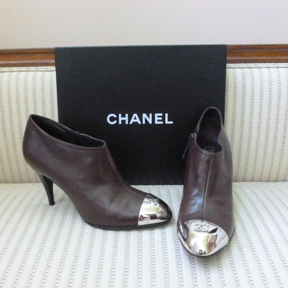 Chanel CC Logo Leather Boots